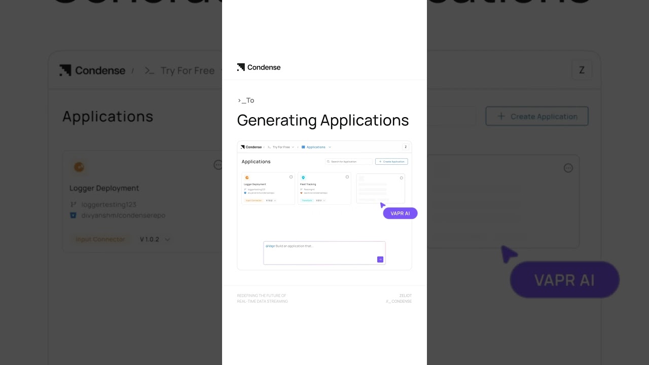 From writing code to creating real-time applications. Use Condense to Write, Test & Deploy Apps.