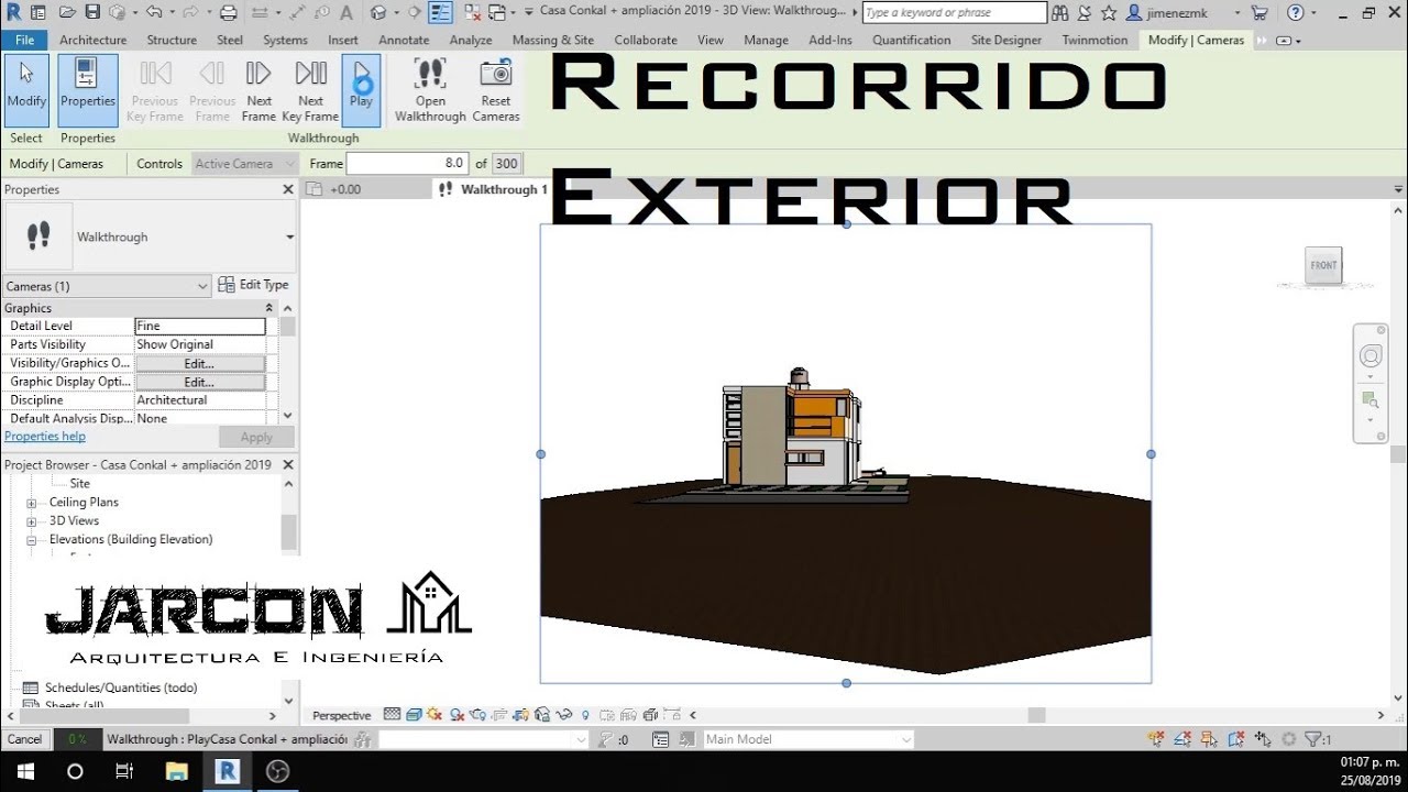Recorrido exterior - Tutorial Revit 2019