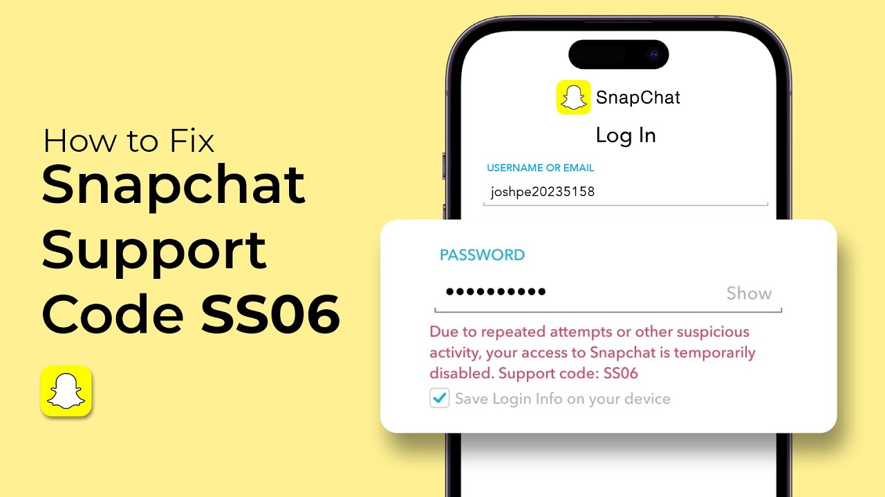 Как исправить код поддержки Snapchat SS06?
