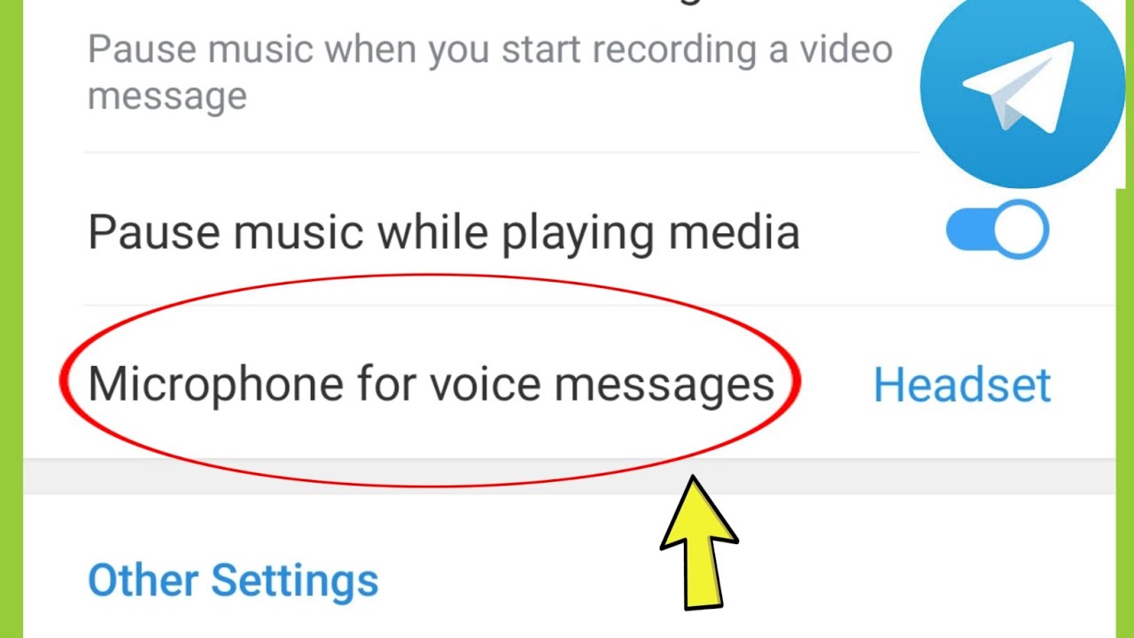 Telegram | Microphone for voice messages | Built-In & Headset (if connected)