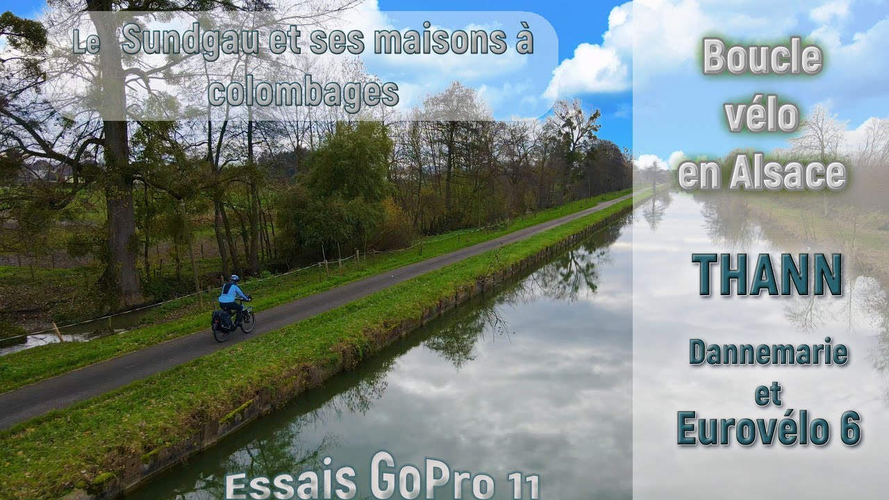 VAE en Alsace - Thann - Dannemarie et Eurovélo 6 - Le Sundgau avec ses maisons à colombages.