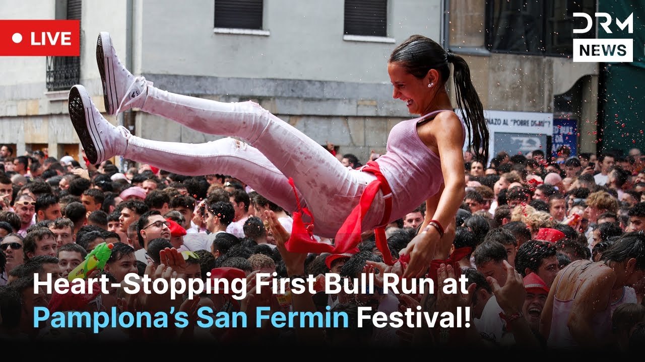 LIVE: Heart-Stopping First Bull Run at Pamplona’s San Fermin Festival! | AC1G