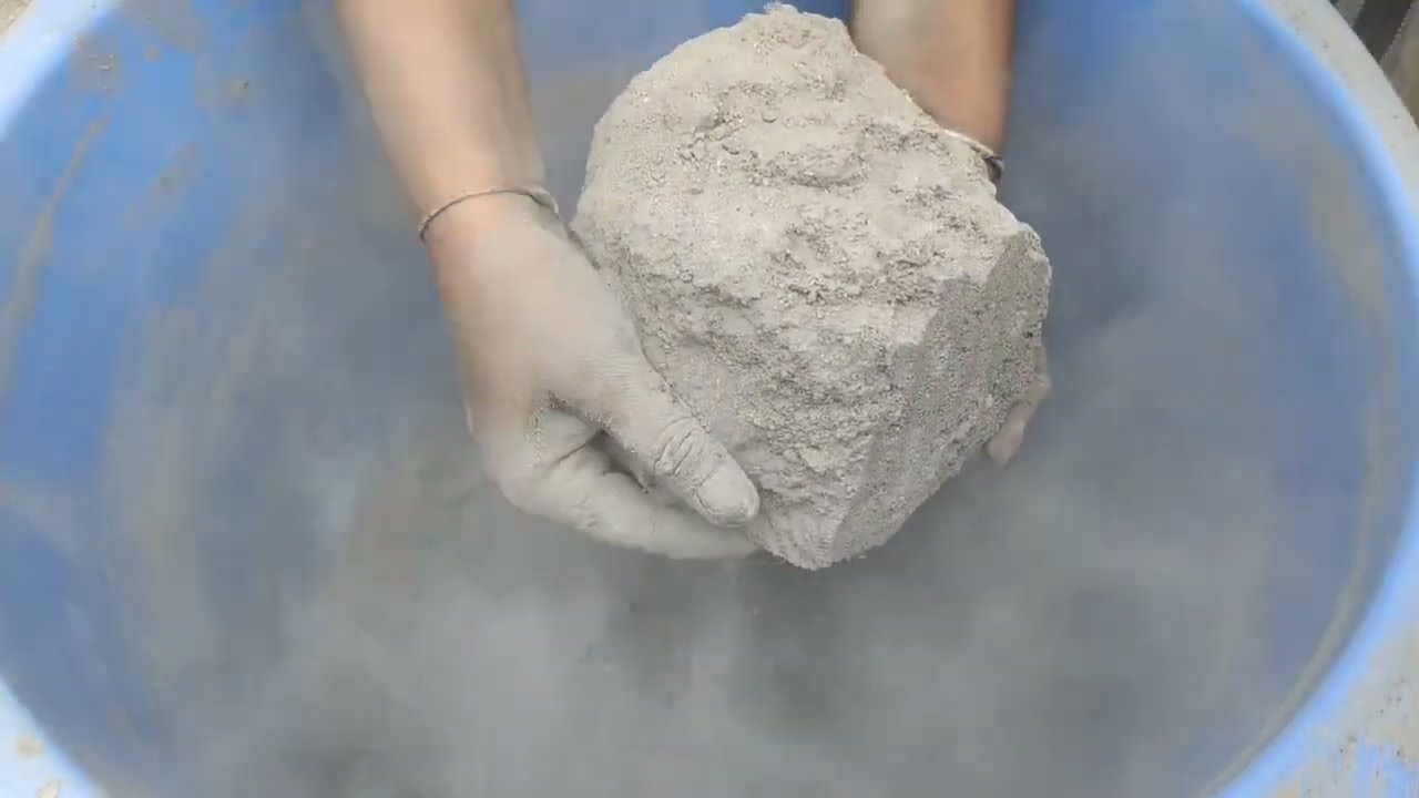 Dusty 🌪️ gritty sand cement crumbling dry and water 💦 crumbling