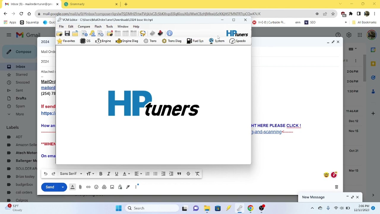 emailing a tune