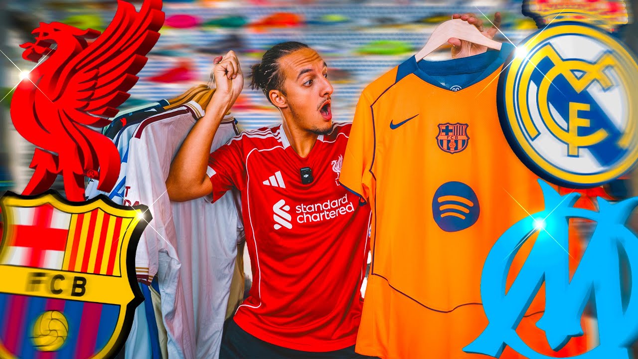 JE TE MONTRE LES PLUS BEAUX MAILLOTS DE LA SAISON 2025/2026 ! (BARÇA, Liverpool, REAL, OM...) #EP3