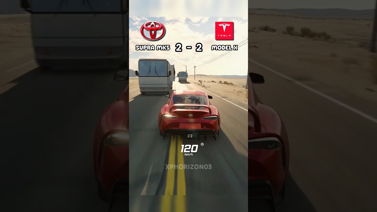 Toyota Supra MK5 против Tesla Model X #toyota #tesla