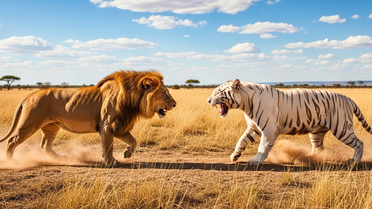 🦁 Lion King vs White Tiger: Legendary Epic Clash | AI Short Film
