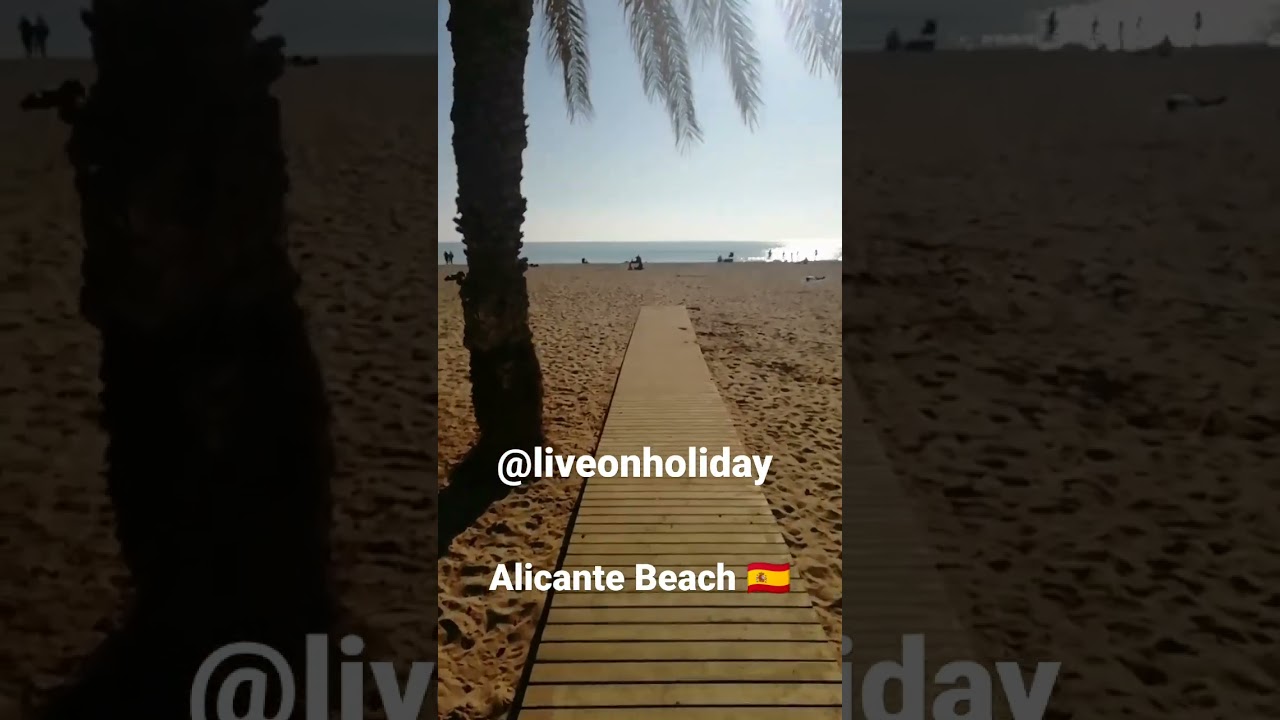 Alicante beach walking 🇪🇸 a beautiful hot day 