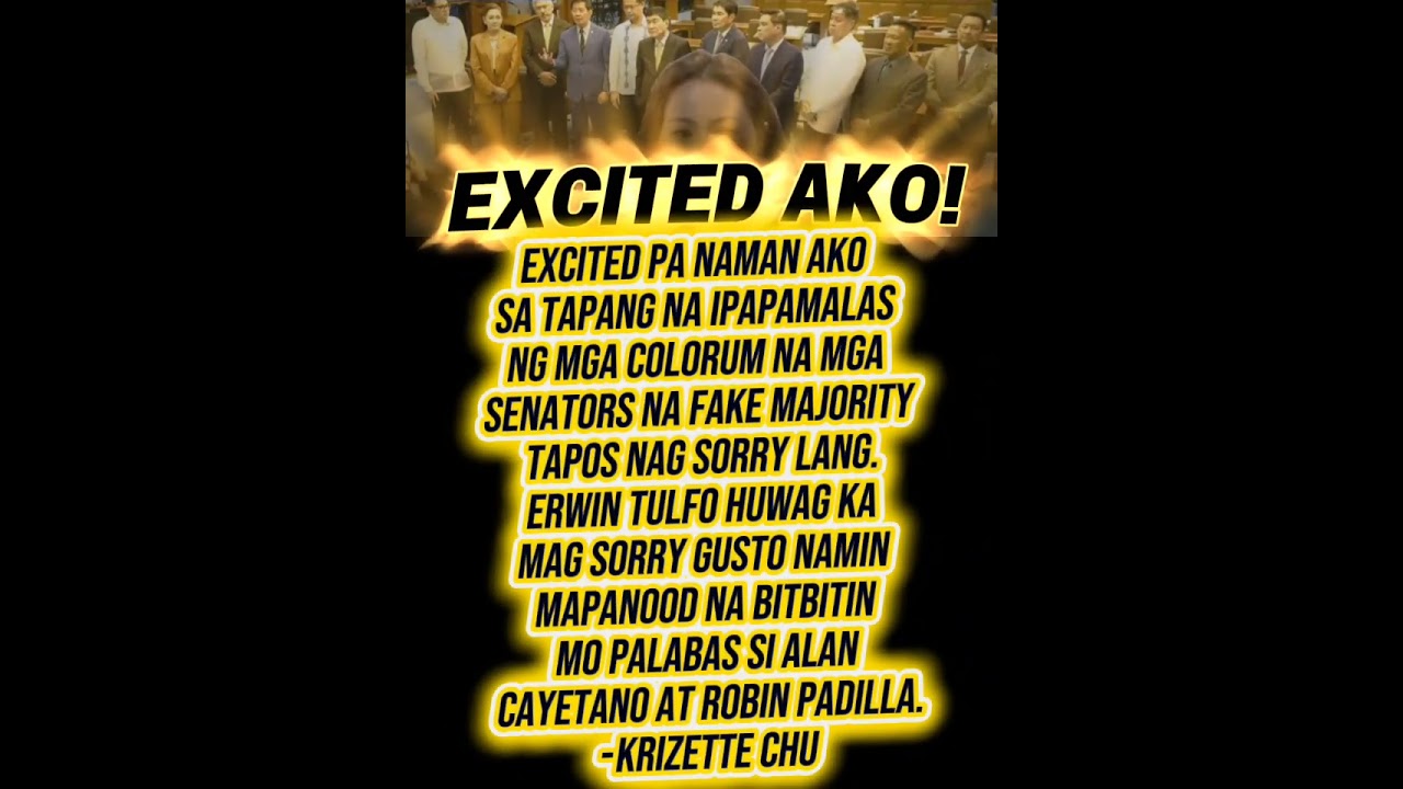 YES!WOW!KRIZETTE CHU EXCITED SA TAPANG NI ERWIN TULFO SA SENADOYAY!#comedy#jokes#funny#foryou#shorts