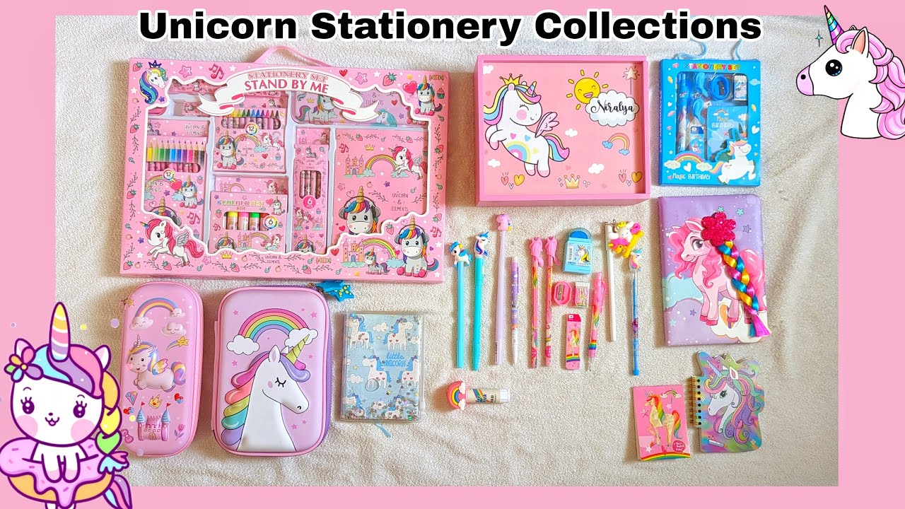 Unicorn Stationery Collection | Ultimate collection of Pencil Case, Pencil box| Stationery Haul ASMR