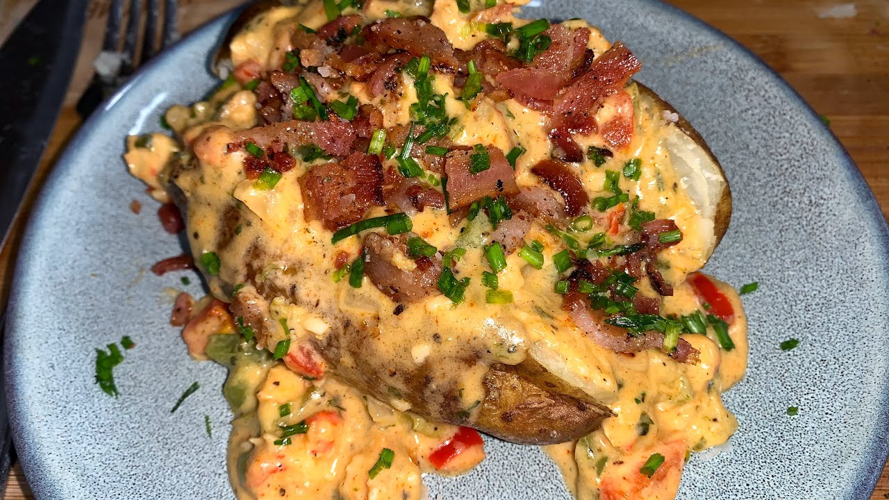 HOW TO MAKE AN AMAZING LOADED SEAFOOD BAKED POTATO