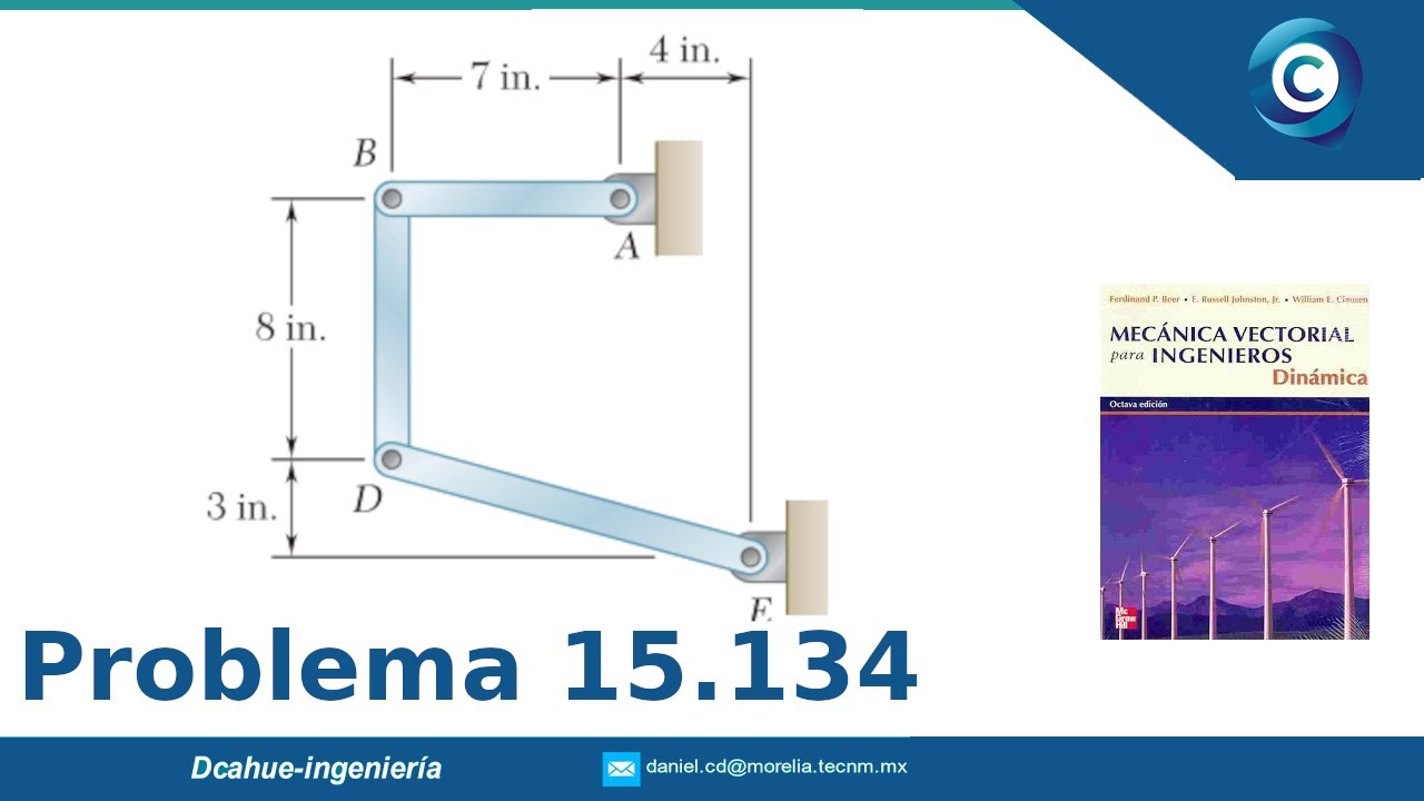 CINEMÁTICA DE CUERPOS RÍGIDOS | ACELERACIÓN DE CUERPOS RÍGIDOS | DINÁMICA | BEER | EJERCICIO 15.134