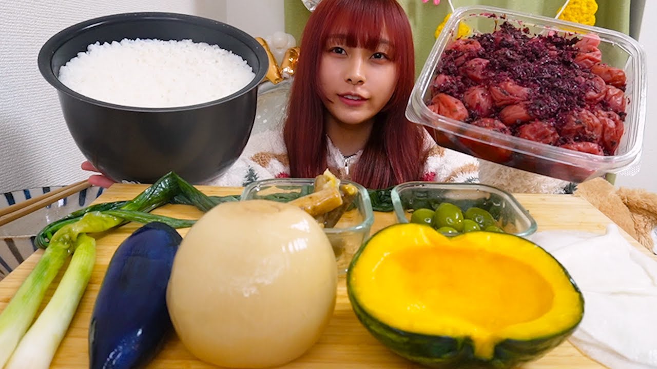 【大食い】京都で買ったいろんなお漬物でご飯5合を食べる！