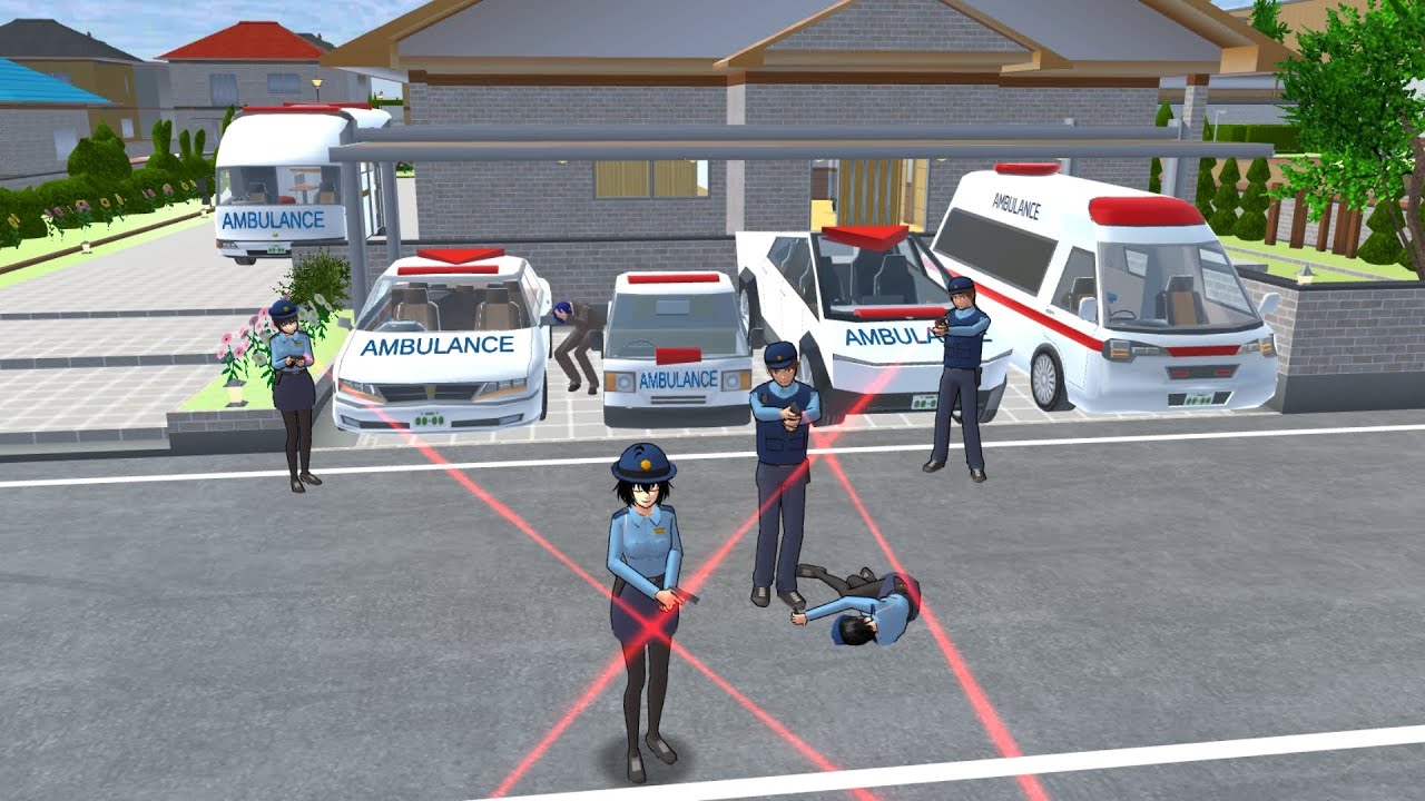 Collection all of ambulance cars 🚓🚔 at Home Girl part 1 SAKURA School Simulator
