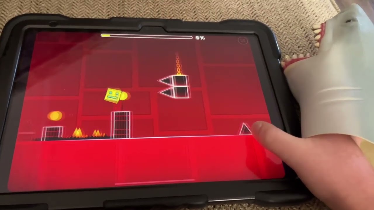 Shark puppet plays geometry dash! (Part 2)