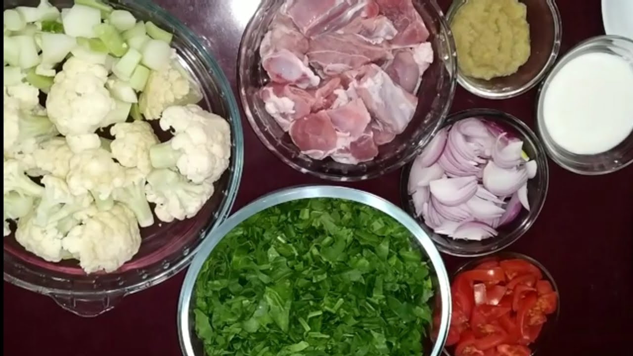 Mutton Gobhi palak cook with Azma .