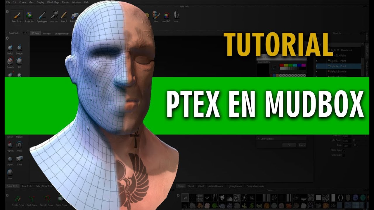 Texturas sin uvs con PTEX de Mudbox