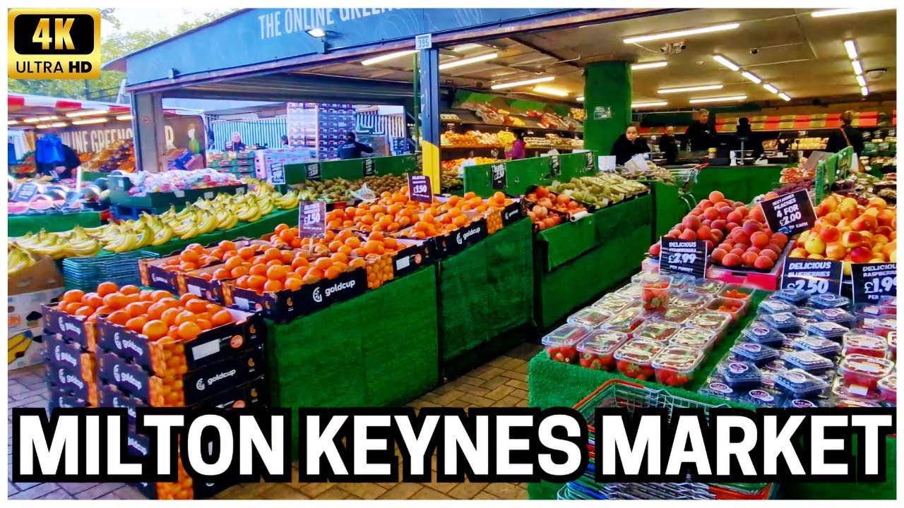Milton Keynes Walk | MK Street Market - Ultimate Market Walkthrough  4K HDR