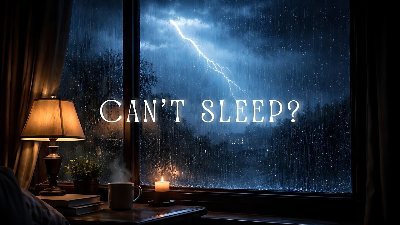 Fall Asleep Fast 🌩️ 35 Min Thunderstorm Rain & Relaxing Music for Deep Sleep