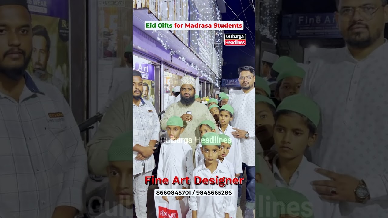 Gulbarga: Fine Art Designer gifts Eid clothes to madrasa children