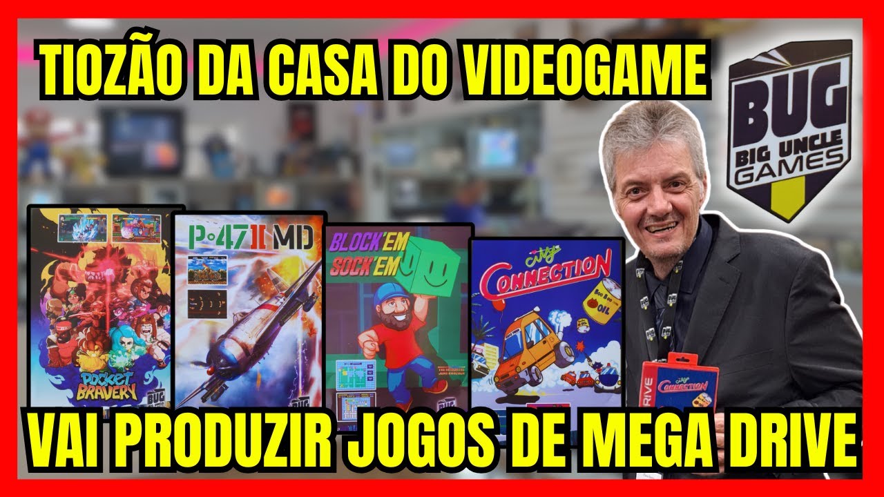 TIOZÃO DA CASA DO VIDEOGAME VAI PRODUZIR JOGOS DE MEGA DRIVE NO BRASIL | LANÇAMENTO OFICIAL DA BUG