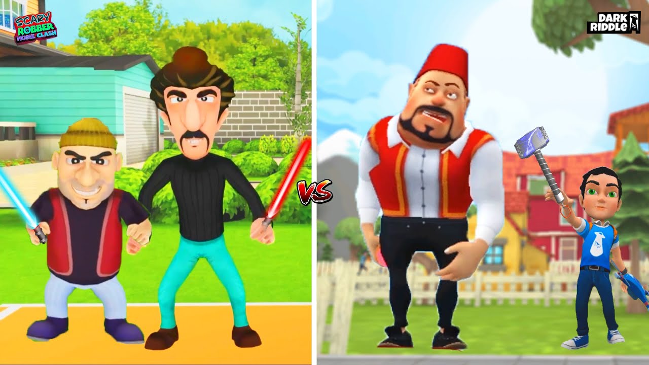 HEM KOMİK HEM DELİ ADAMLAR KAPIŞMASI 😱 Hırsızlar VS Dark Riddle