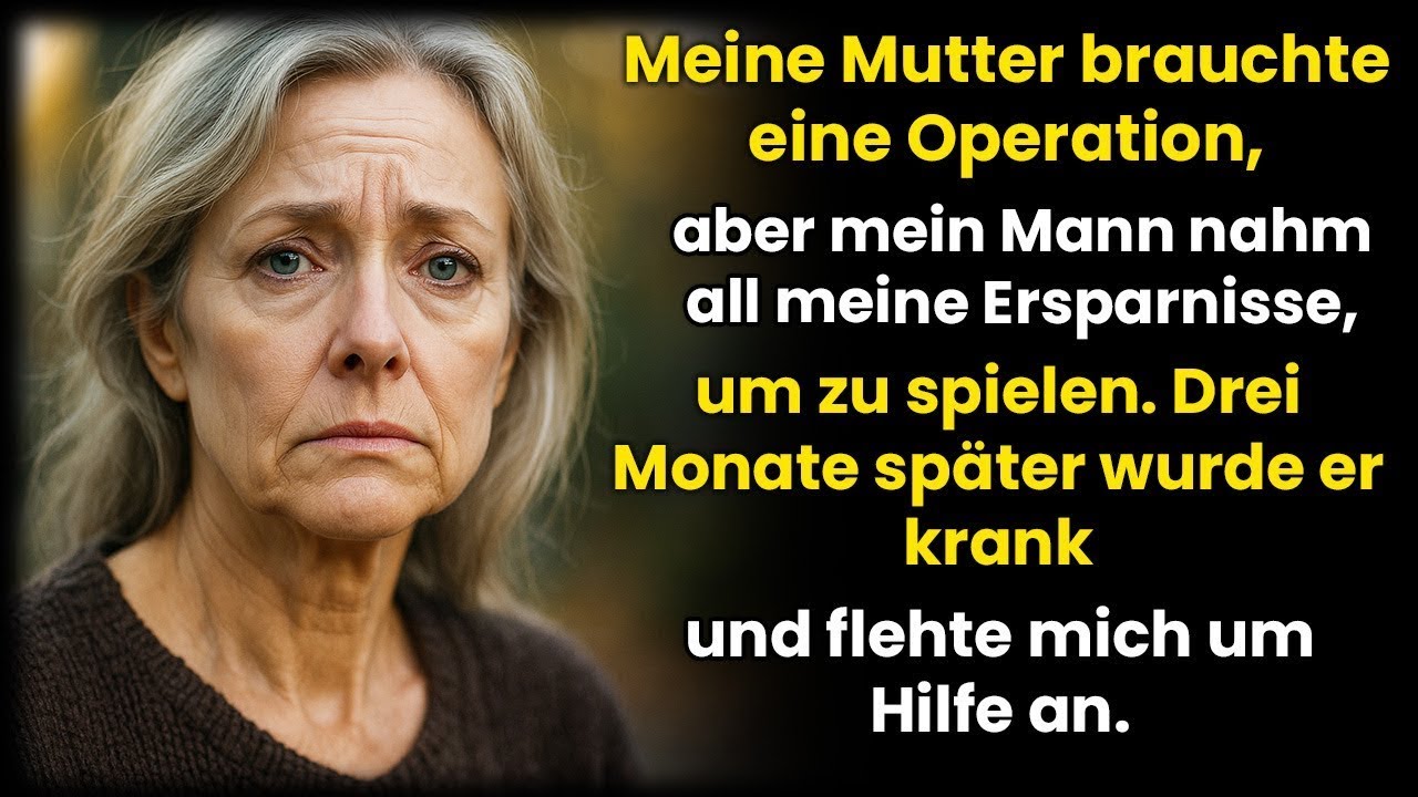 Meine Mutter brauchte eine OP – er verzockte mein Geld und bat später krank um Hilfe