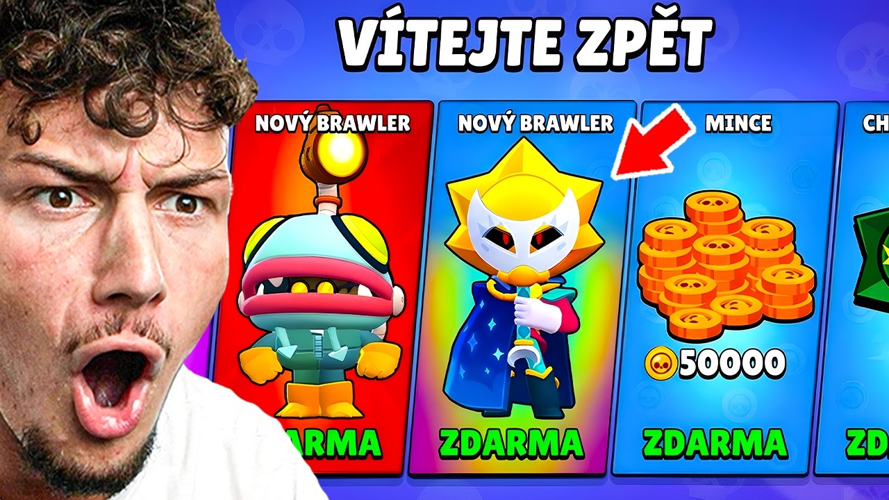 TYHLE ODMĚNY ZÍSKÁŠ KDYŽ SE PO DLOUHÉ DOBĚ PŘIHLÁSÍŠ DO BRAWL STARS!