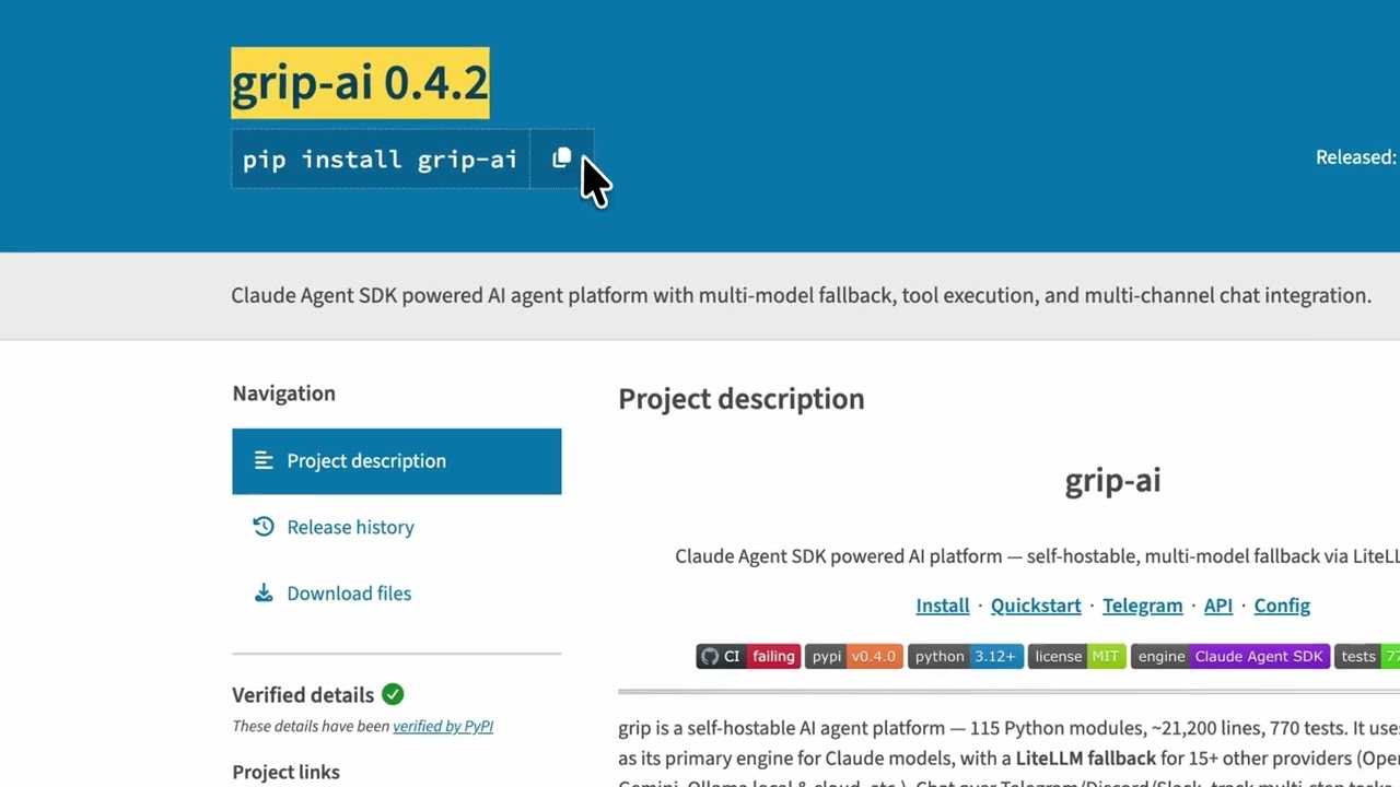 Installing an OpenClaw Alternative &mdash; Grip‑AI Self‑Hosted AI Agent