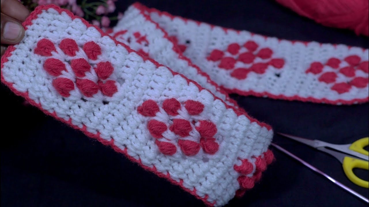 बिना मोती के झटपट बनाएं बेहतरीन तोरन पट्टी #jhalarkipatti #knitting pattern #crochet #easytoranpatti