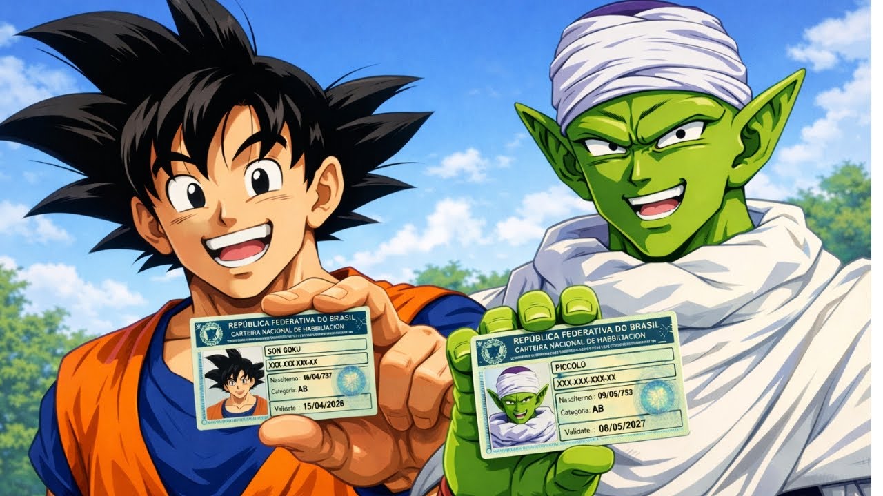 O DIA QUE GOKU E PICCOLO TIRARAM A CARTEIRA DE MOTORISTA KKKKK #anime #dragonball