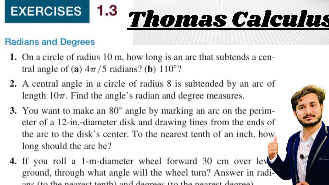 Thomas Calculus Exercise 1.3 Question # 1-4 solution|| Radians and degrees|| MSN Mathematician||