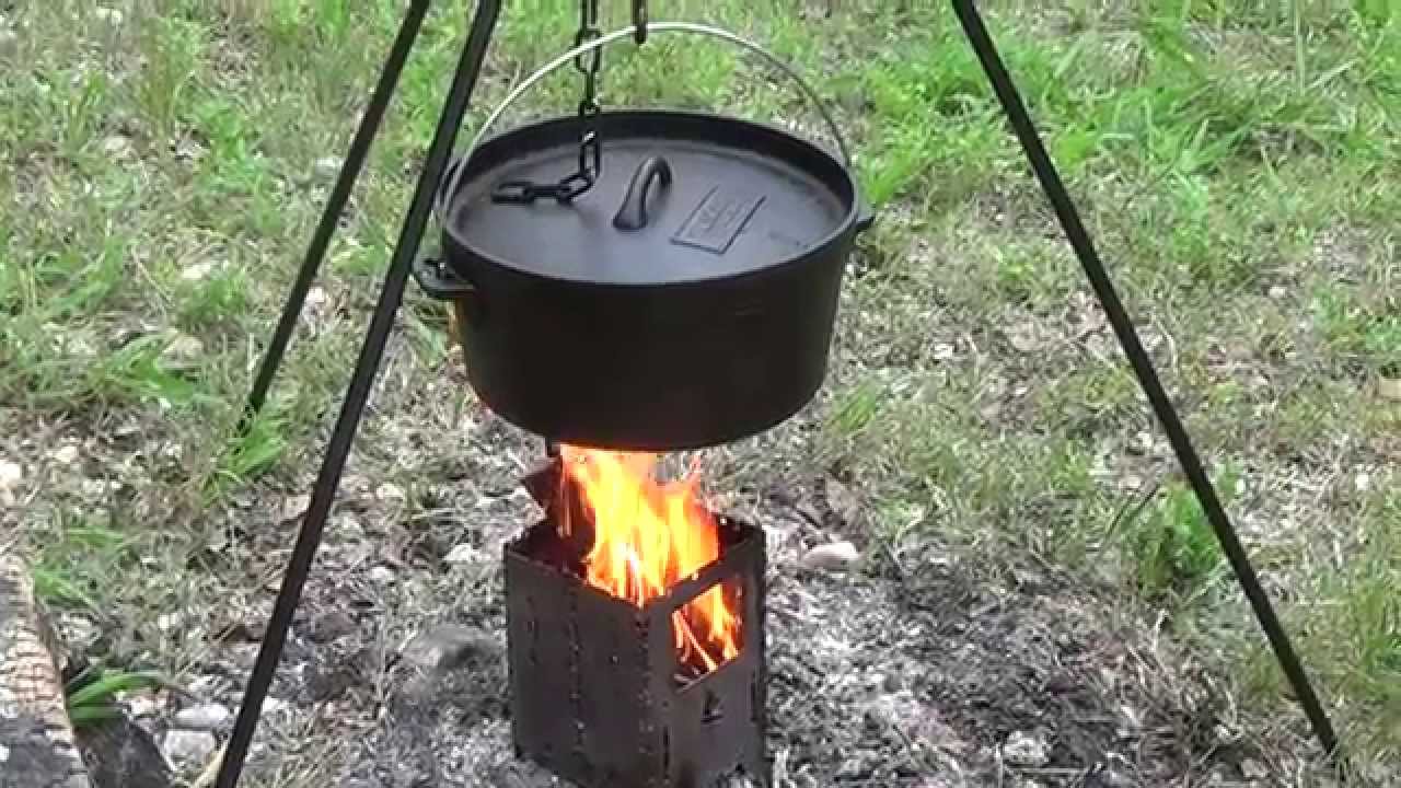 Dutch Oven Beef Stew with Bush Box Stove by the River
