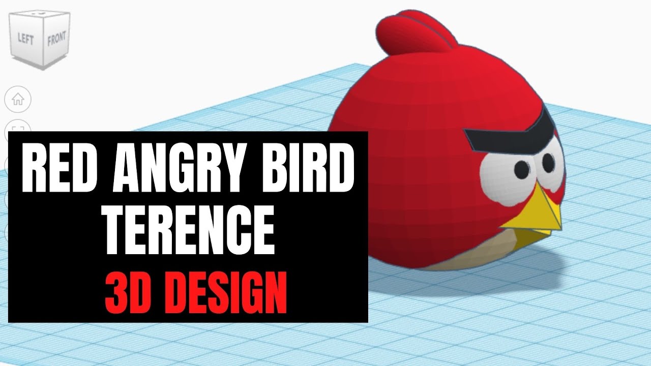 TinkerCAD - Tutorial for Beginners - How to 3D Design Red Angry Bird - Terence