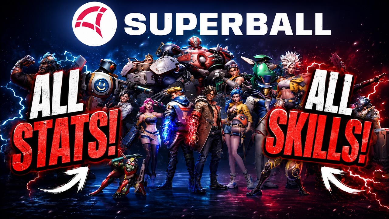 SUPERBALL! All Characters, Skills & Stats 🔥😁 Menu walkthrough (with Timestamps!)