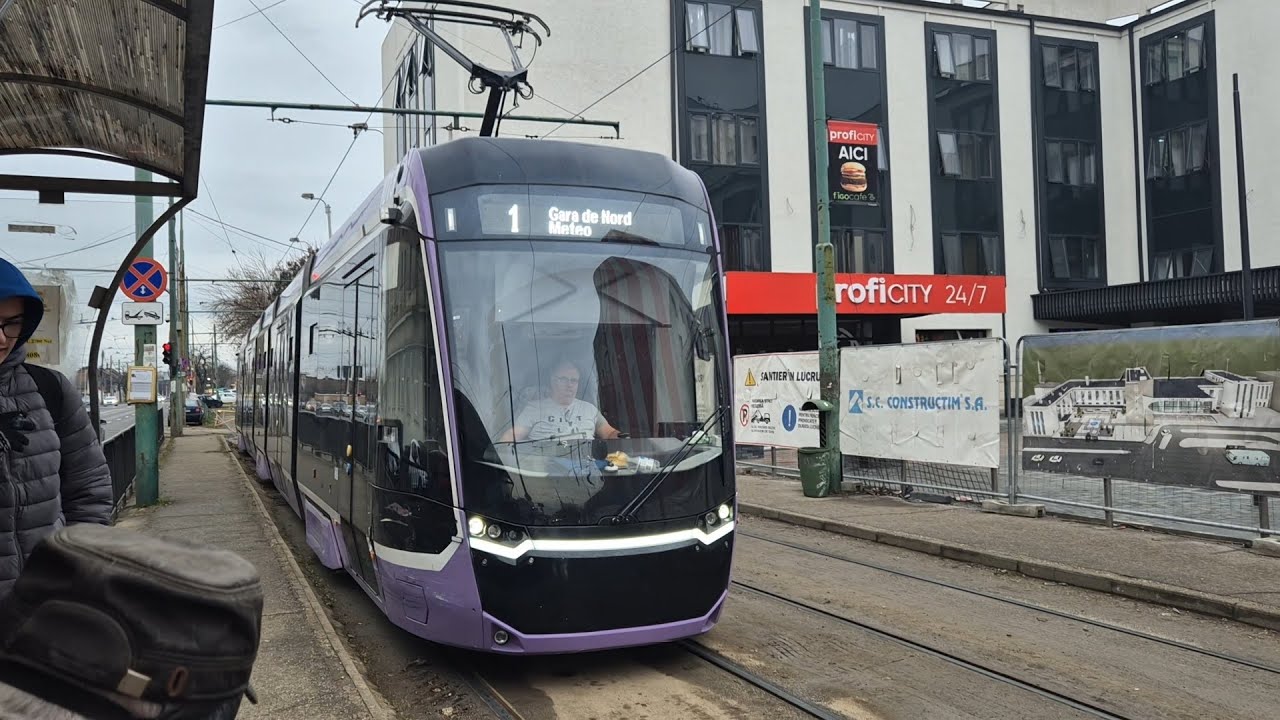 Timișoara: Calatorie cu tramvaiul Bozankaya GT6 #1013 (linia 1) / Gara de Nord - Hotel Continental