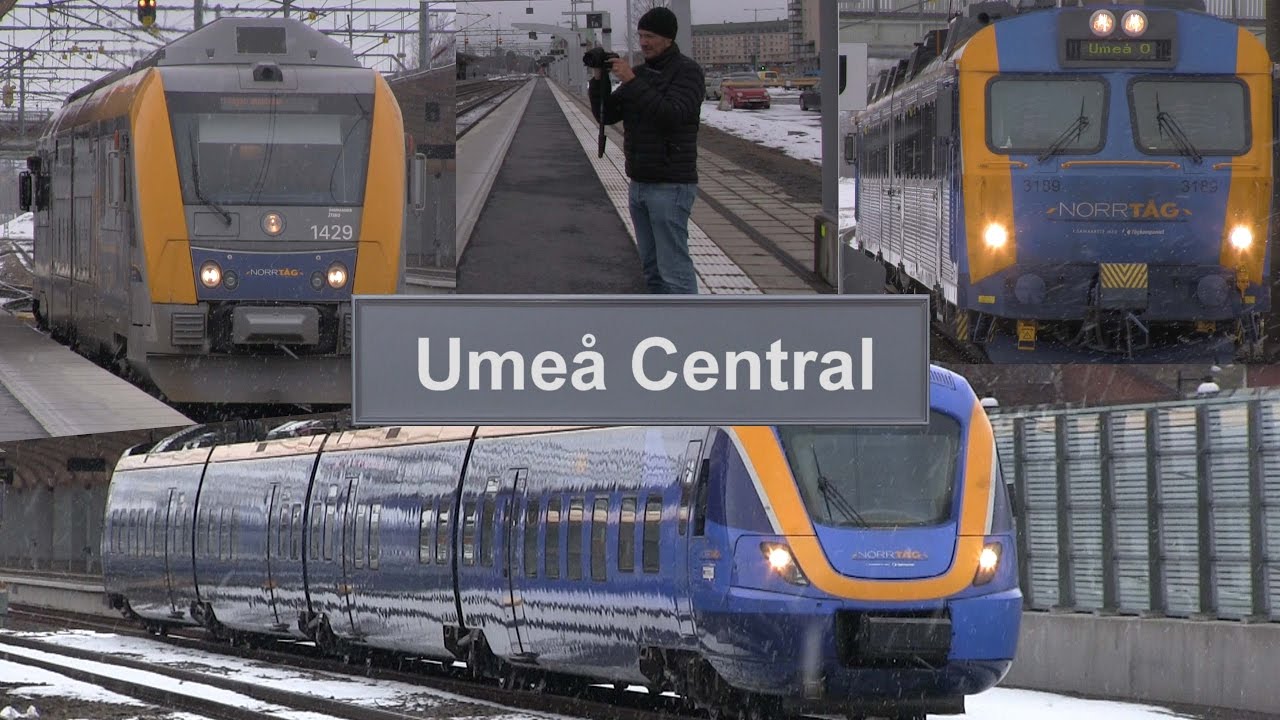 Tåg vid Umeå Centra (Norrtåg) 2/4 2017