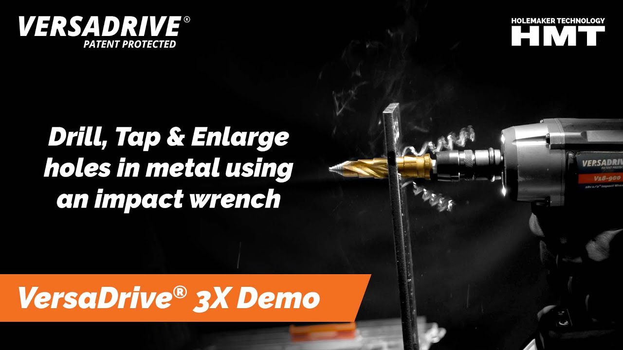 Versadrive 3x Demo - Create, tap and enlarge a hole in metal in under 1 minute!