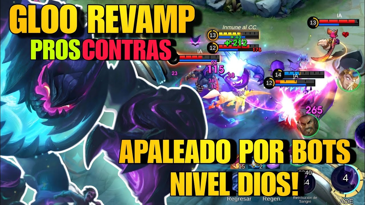 GLOO REVAMP PROS Y CONTRAS FUI APALEADO POR BOTS NIVEL DIOS MLBB ESP SV AVANZADO