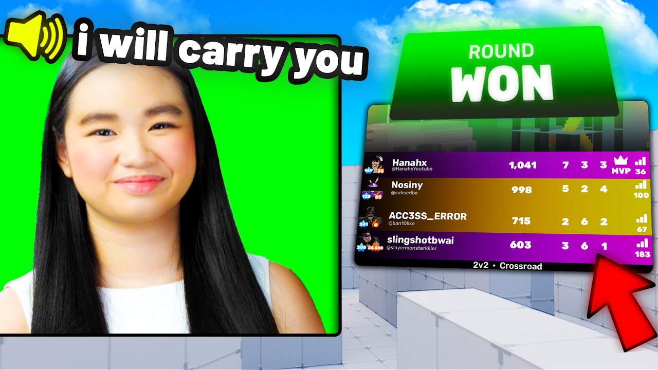 I Asked a Female Streamer to CARRY the Top 1 Winstreak Player… Then We 1v1’d.