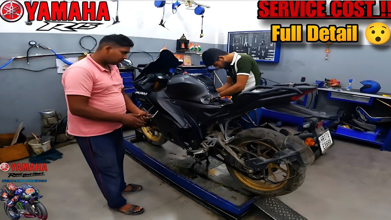 Yamaha R15 V4 matte black colour service cost & Full details || #servicecost #r15v4 #yamahar15 