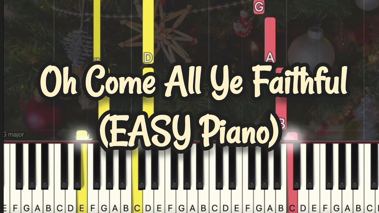 O Come All Ye Faithful | Christmas Carol | X'mas Song (Simple Piano Tutorial) Sheet #pianotutorial