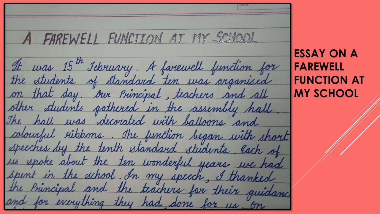 Write an Essay on a Farewell Function at My School || Essay Writing ||