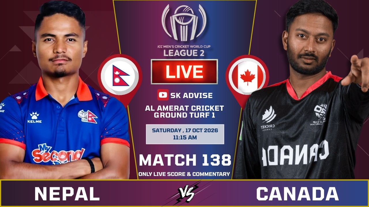 NEPAL VS CANADA LIVE SCORE & COMMENTARY | WCL 2 | NEPAL VS CANADA | LAST 20 OVERS | SK ADVISE