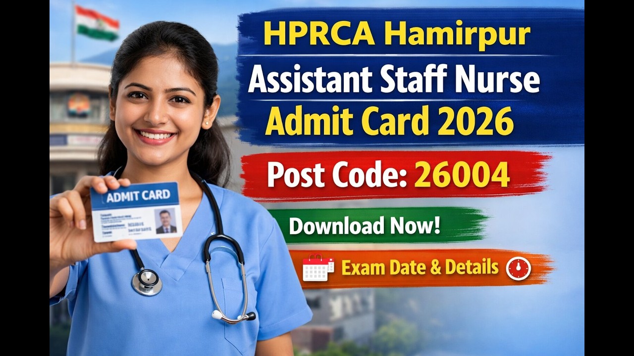 HPRCA Hamirpur Assistant Staff Nurse Admit Card 2026 | Post Code 26004 Admit Card Download