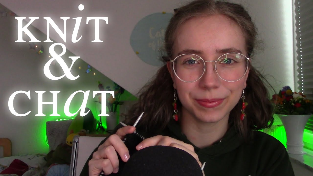 ASMR Knitting 🧶☘️ Whispering + Quiet Knitting sounds (clinking, ...)