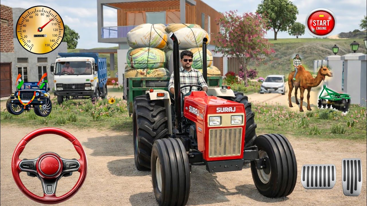 ❤️ Indian Tractor Game | Swaraj Tractor Game | Indian village driving | Indian Tractor Simulator 3D🚜