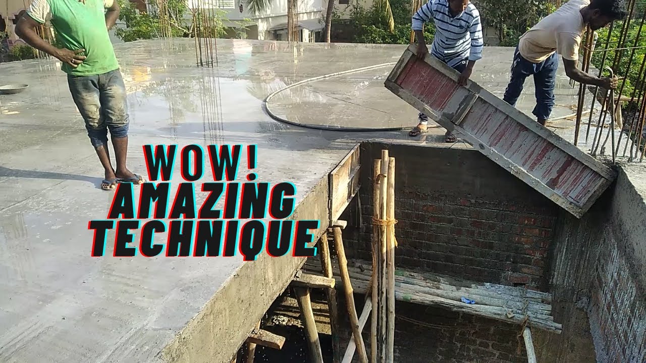 Removing RCC Roof Slab side beam shuttering sheet By direct hitting Technique | Roof Centering Work