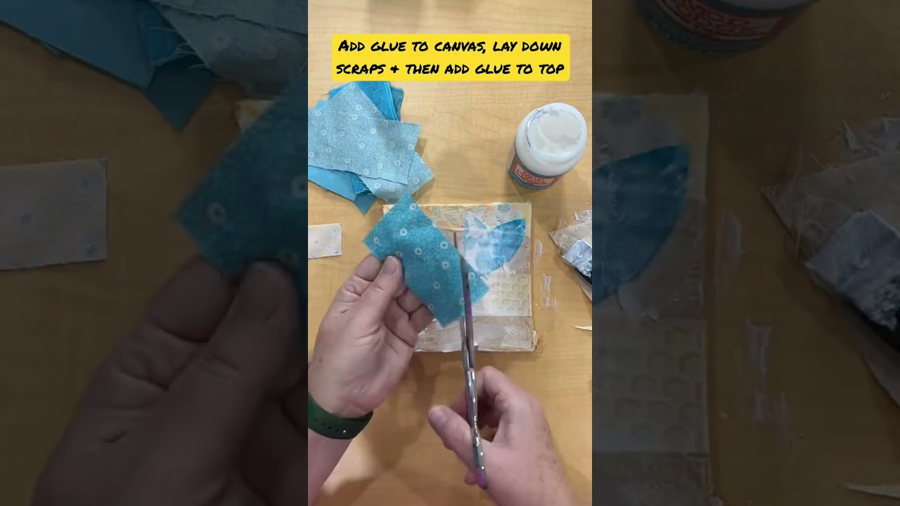 Арт-коллаж из лоскутков ткани &mdash; быстрое и лёгкое рукоделие из остатков тканей от квилтинга #шорты