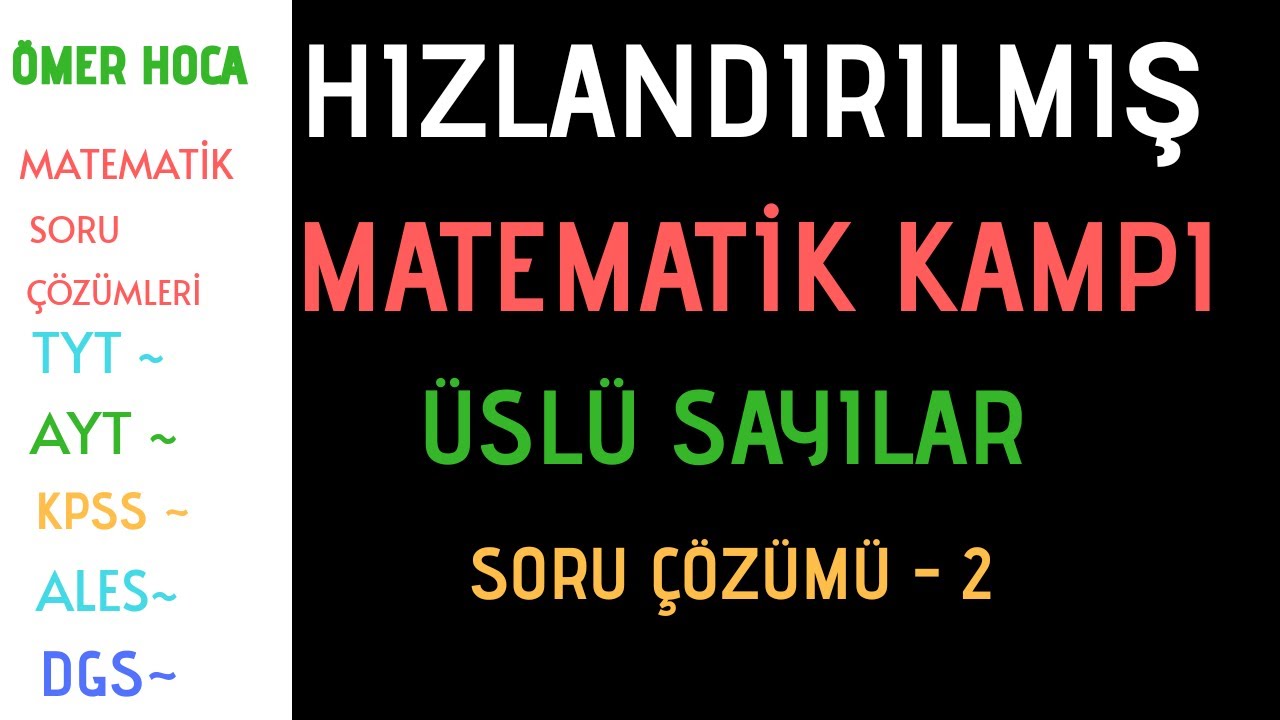 Kpss üslü sayılar soru çözümü-2 Hızlandırılmış Konu tekrarı tyt dgs ales